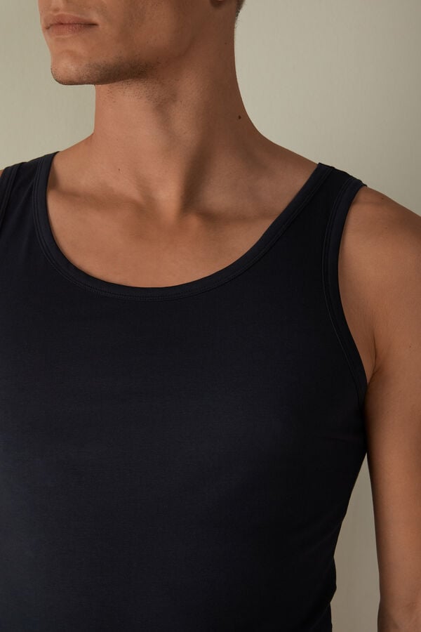 Intimssimi Crew Neck Tank Top Black | SSGNY97165