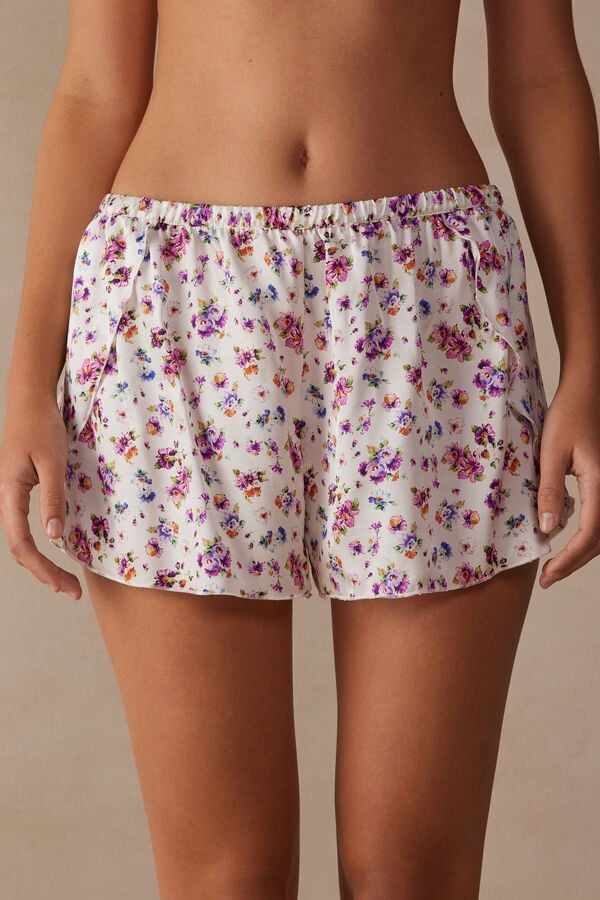 Intimssimi Dreaming of Spring Satin Shorts Print | SGNZX63849