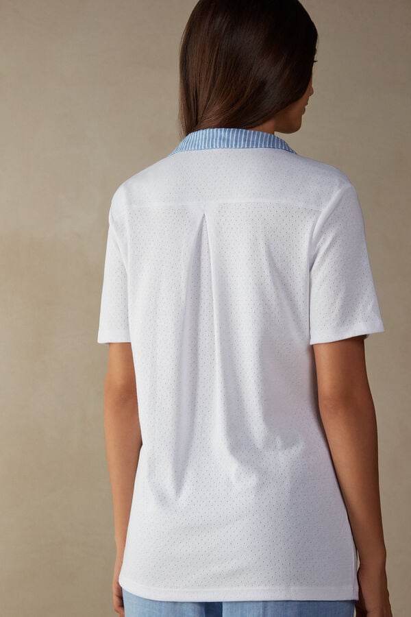 Intimssimi Early in the Morning Cotton Cloth Short Sleeve Top White | PSGER14866