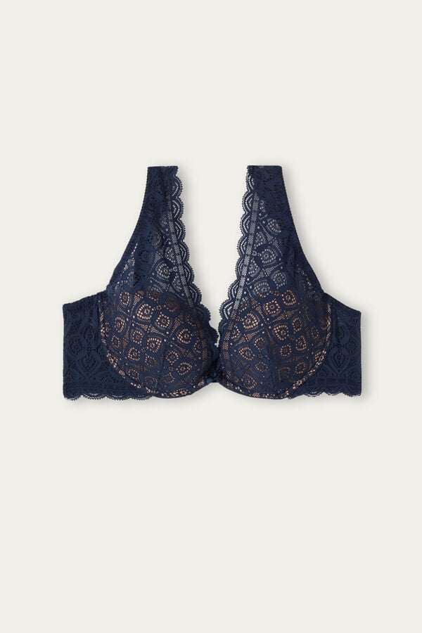 Intimssimi Elena Balconette Bra in Lace Blue | SGEAH28911