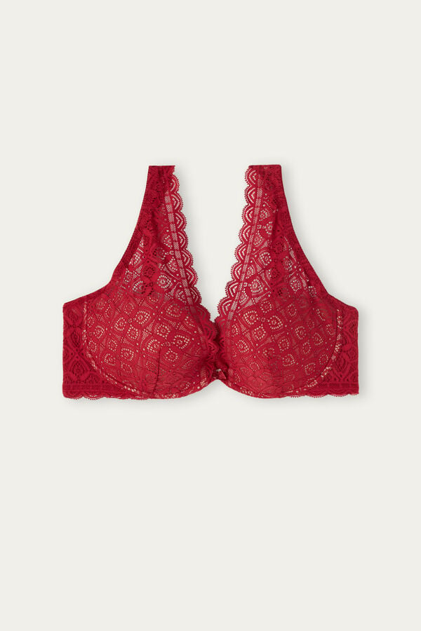 Intimssimi Elena Balconette Bra in Lace Red | SGZDE41533