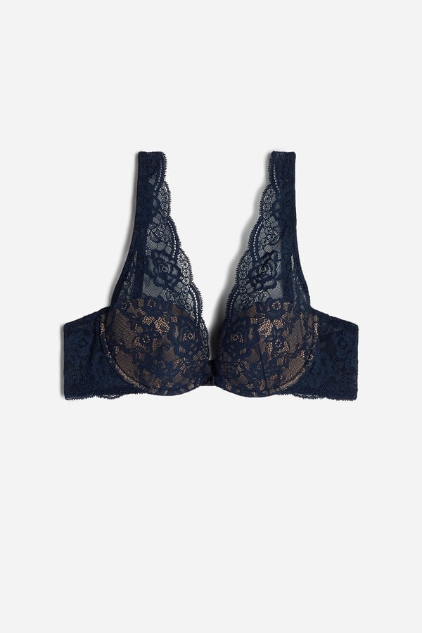 Intimssimi Elena Lace Balconette Bra Blue | SGJBT21779