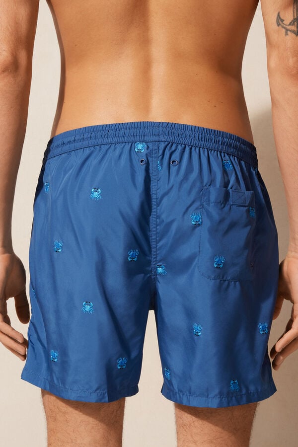 Intimssimi Embroidered Crab Swim Trunks Blue | USGTG59378