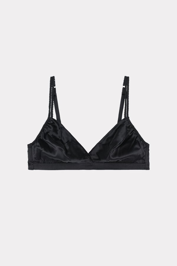 Intimssimi Emma Silk Triangle Bra Black | PSGQX70645