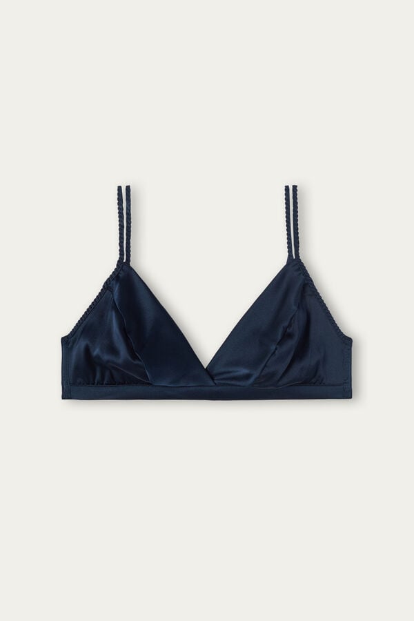 Intimssimi Emma Silk Triangle Bra Blue | SGZDE71855