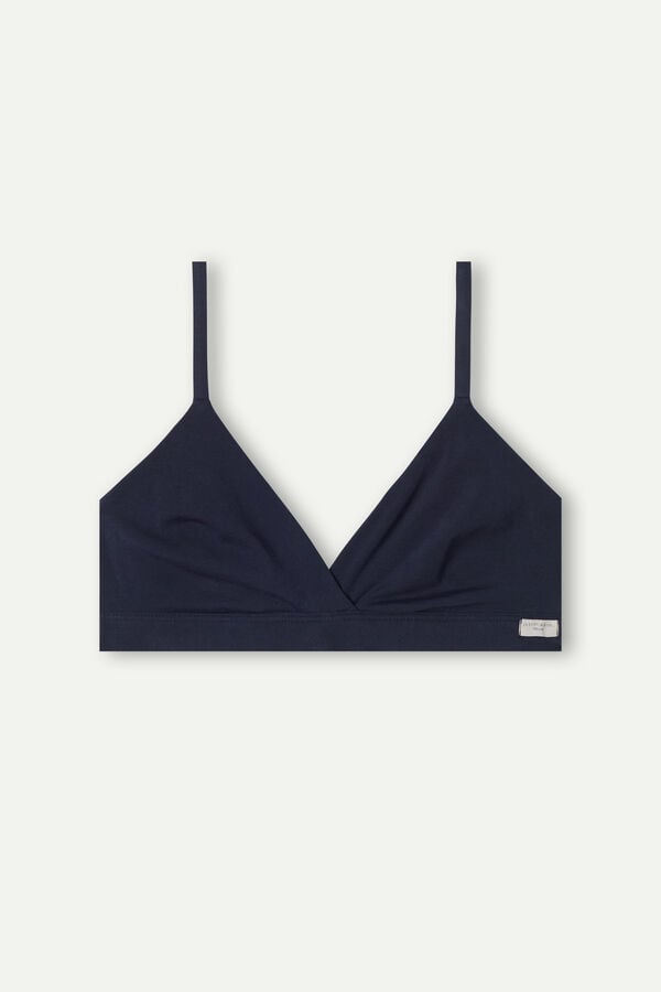 Intimssimi Emma Triangle Bra in Natural Cotton Blue | ESGVG93937