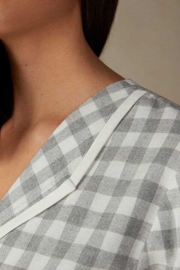 Intimssimi Gingham Lover Shirt in Brushed Cloth White | SGJBT76855