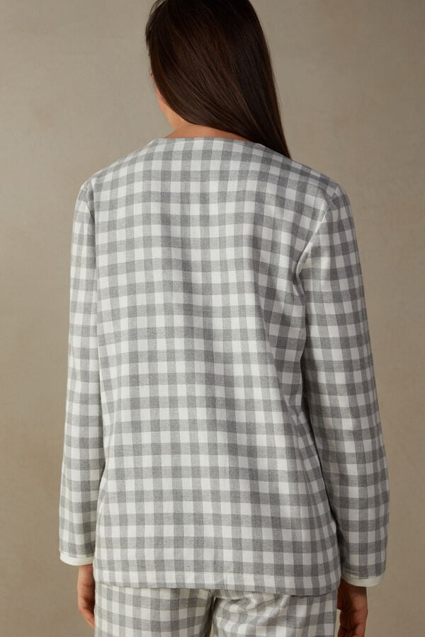 Intimssimi Gingham Lover Shirt in Brushed Cloth White | SGJBT76855