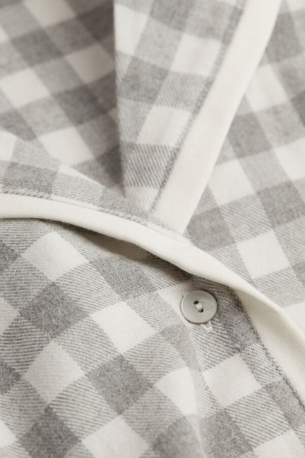 Intimssimi Gingham Lover Shirt in Brushed Cloth White | SGJBT76855