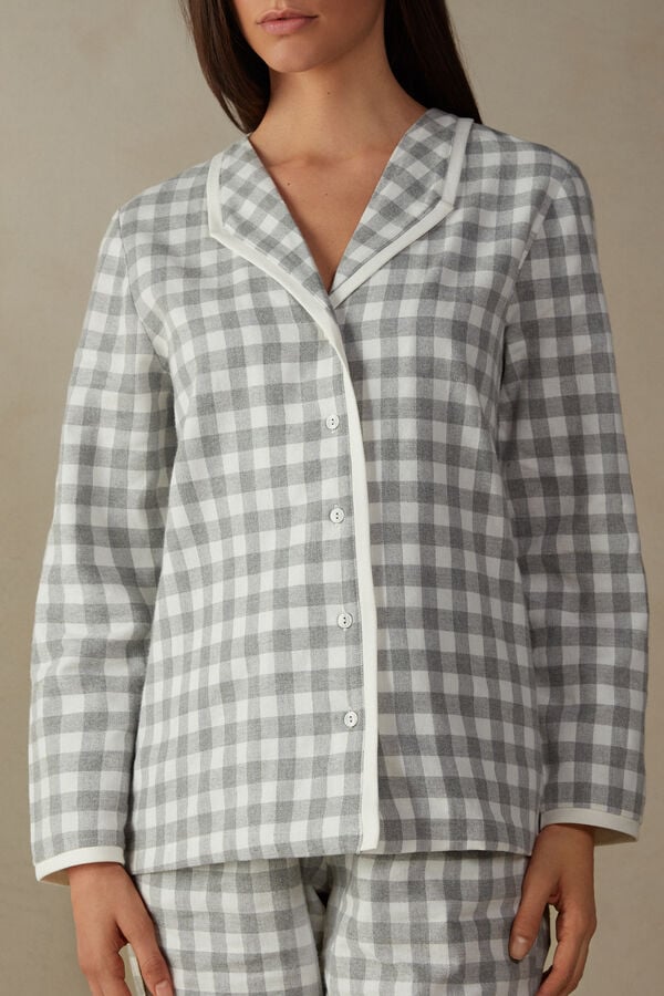 Intimssimi Gingham Lover Shirt in Brushed Cloth White | SGJBT76855