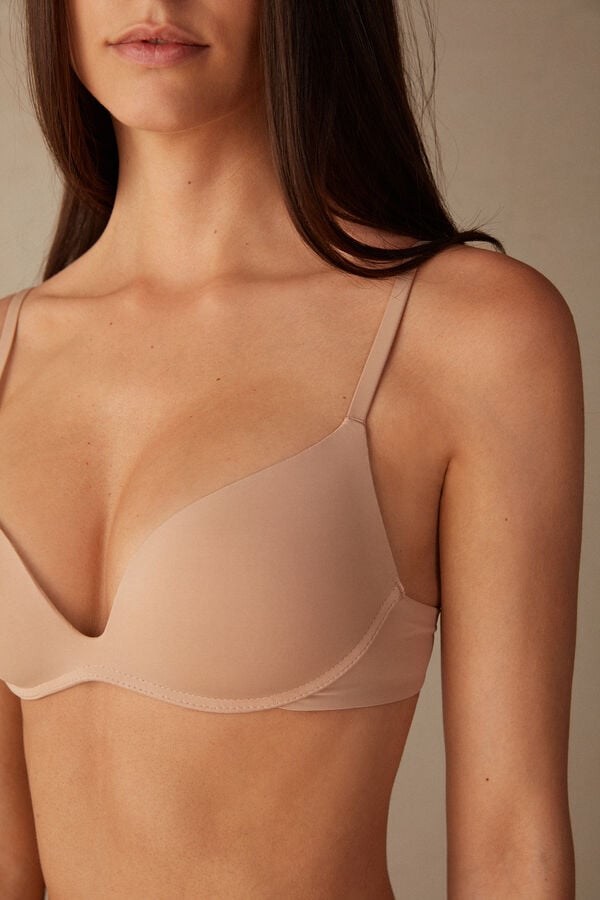 Intimssimi Gioia B Cup Microfiber Super Push-Up Bra Natural | ESGVG77984