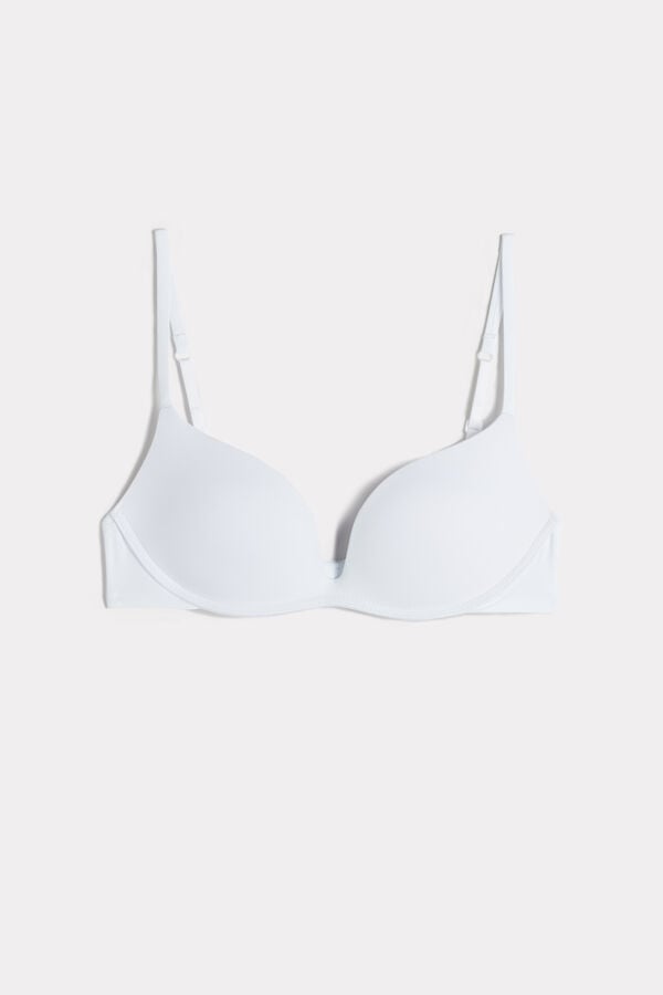 Intimssimi Gioia B Cup Microfiber Super Push-Up Bra White | SGICD94799