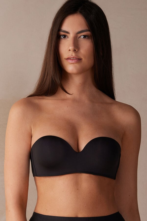 Intimssimi Gioia Bandeau Bra in Ultralight Microfiber Black | XSGBH25166