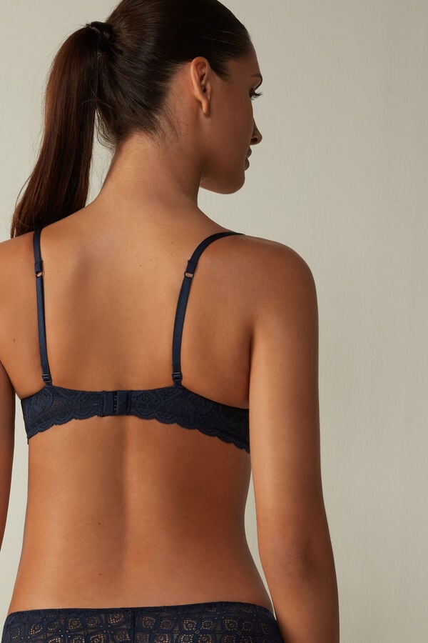 Intimssimi Gioia Super Push-Up Bra in Lace Blue | YSGVQ33409