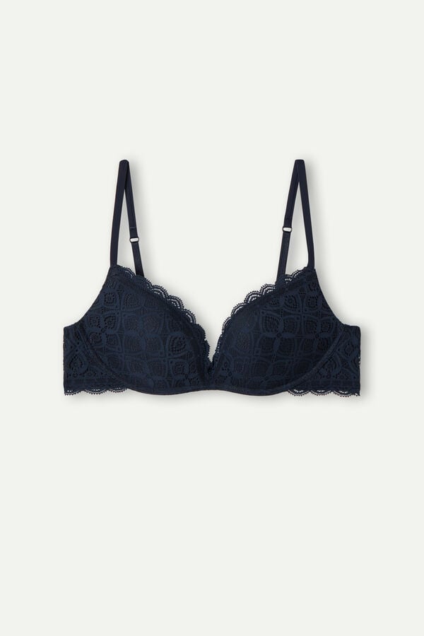 Intimssimi Gioia Super Push-Up Bra in Lace Blue | YSGVQ33409