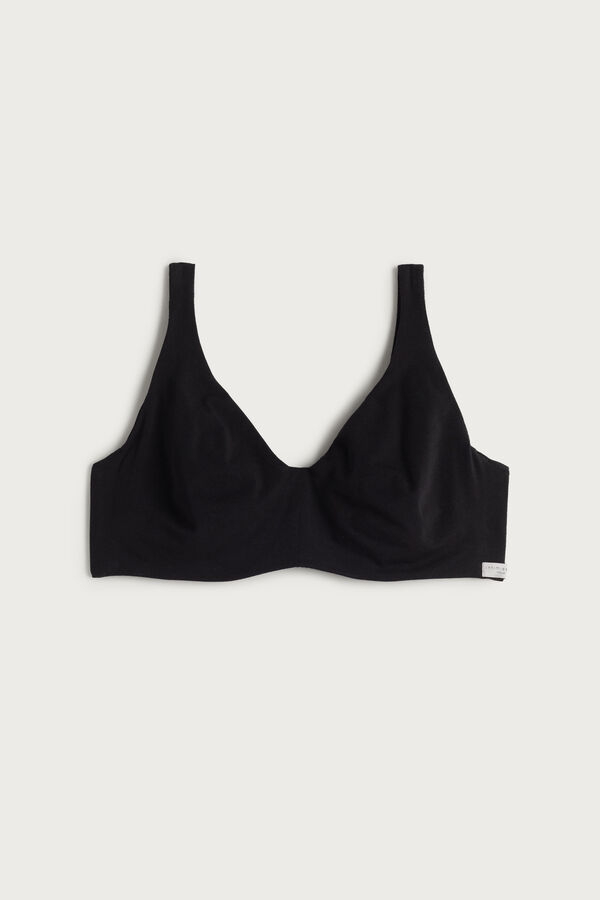 Intimssimi Greta Balconette Bra in Cotton Black | TSGPQ66108