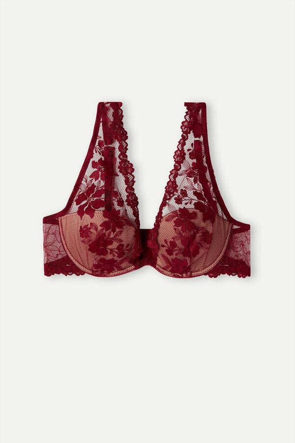 Intimssimi In Full Bloom Elena Balconette Bra Red | SGZPD93479