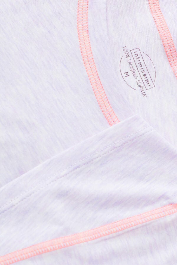 Intimssimi Iris and Apricot Short Sleeve Supima® Ultrafresh Cotton Top Violet | SGQAV50686