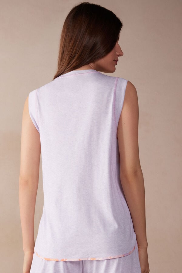 Intimssimi Iris and Apricot Ultrafresh Supima® Cotton Tank Top Violet | FSGHY34036