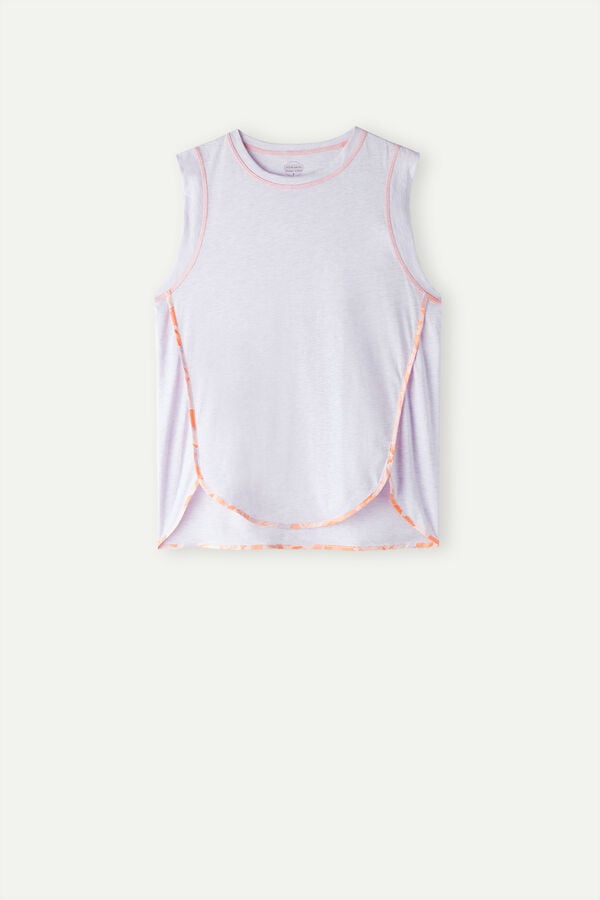 Intimssimi Iris and Apricot Ultrafresh Supima® Cotton Tank Top Violet | FSGHY34036