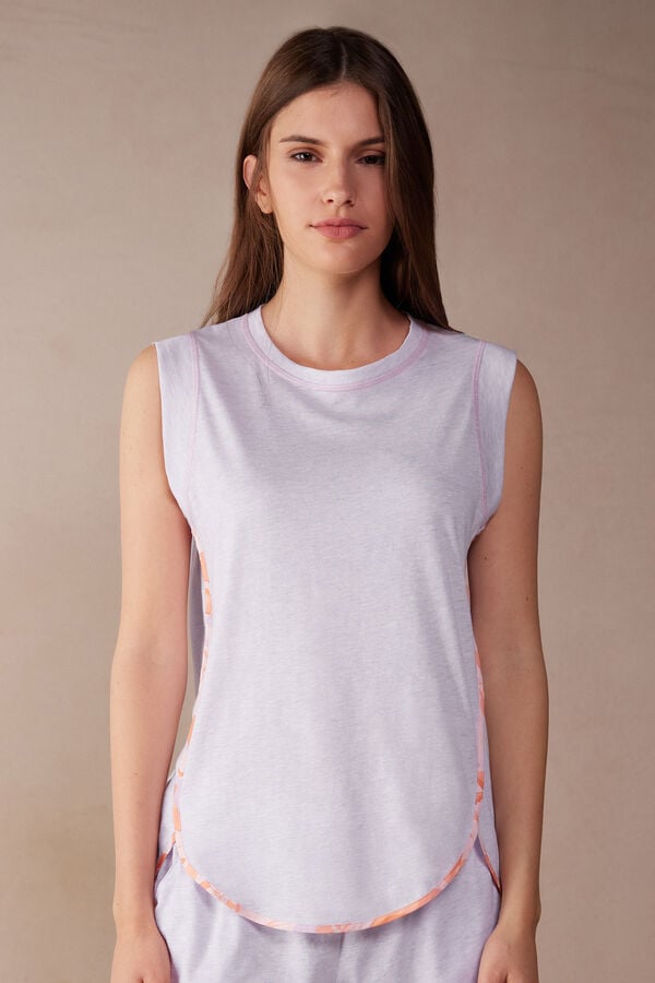 Intimssimi Iris and Apricot Ultrafresh Supima® Cotton Tank Top Violet | FSGHY34036