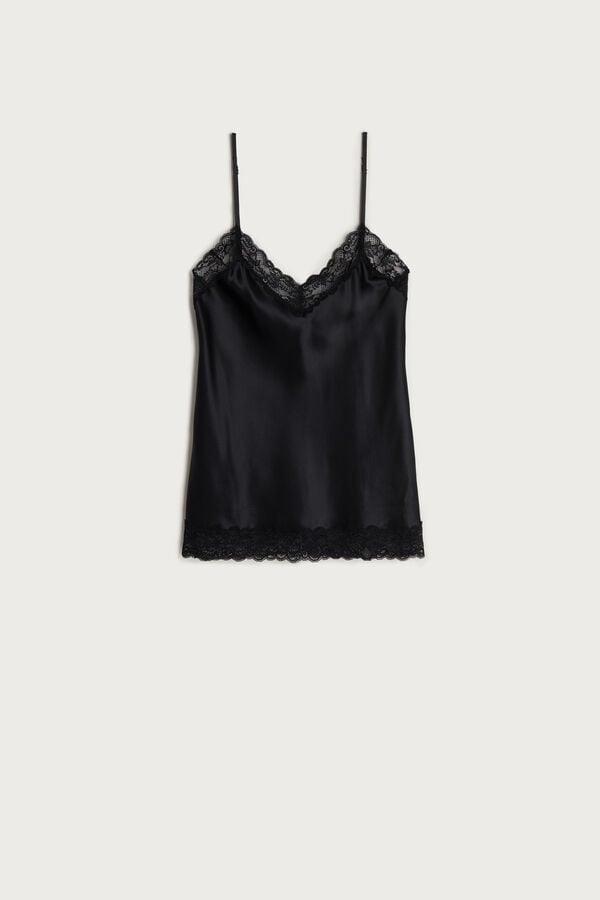 Intimssimi Lace and Silk Top Black | SGJVR35182