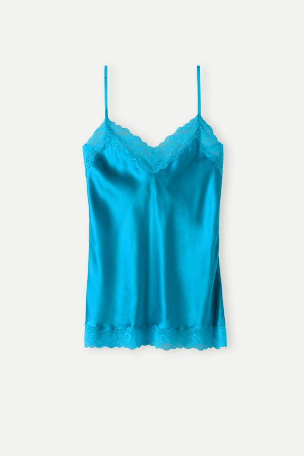 Intimssimi Lace and Silk Top Blue | SGXBR39122