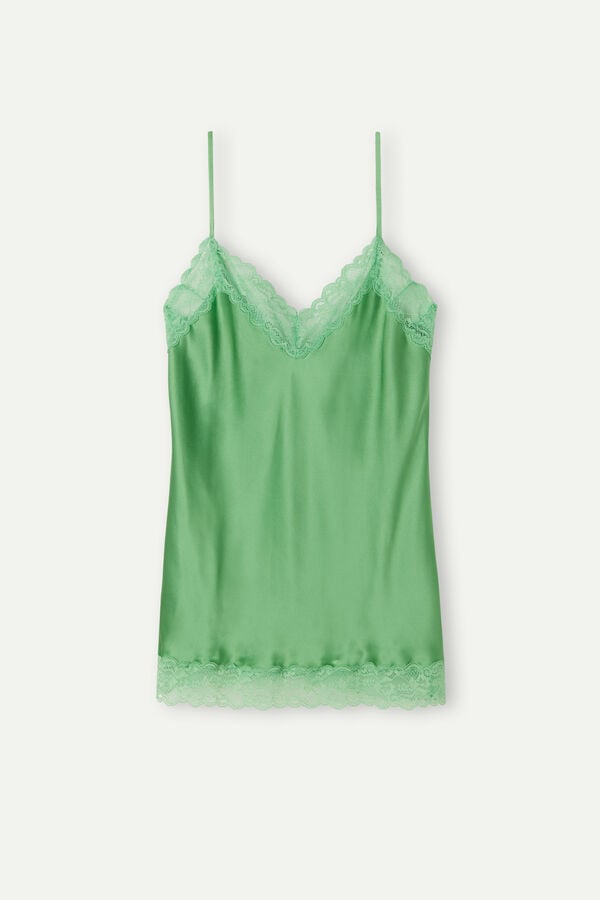 Intimssimi Lace and Silk Top Green | GSGUC84766