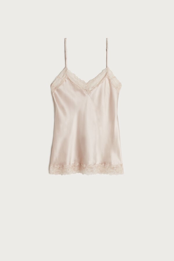 Intimssimi Lace and Silk Top Natural | FSGHY71797