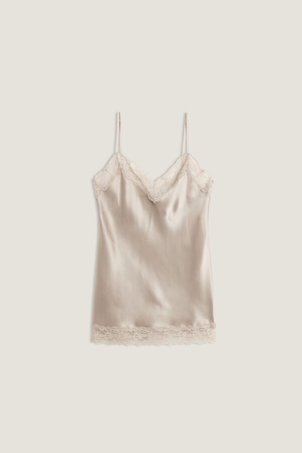 Intimssimi Lace and Silk Top Natural | SGQCS30414