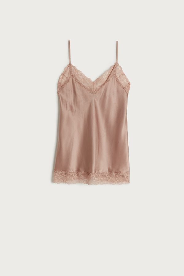 Intimssimi Lace and Silk Top Natural | SSGVO74265