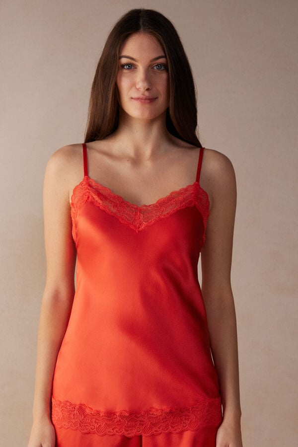 Intimssimi Lace and Silk Top Orange | SGEGJ14521