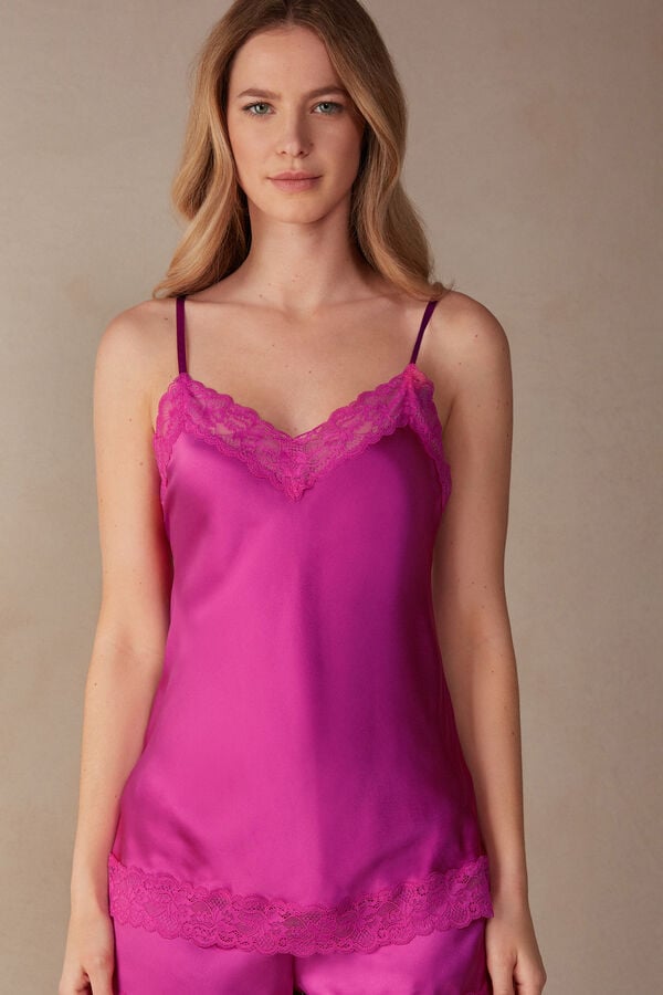 Intimssimi Lace and Silk Top Pink | SGDFL69567