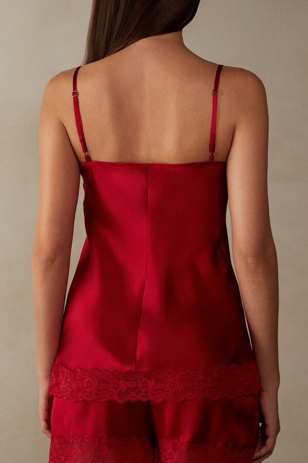 Intimssimi Lace and Silk Top Red | FSGHY17883