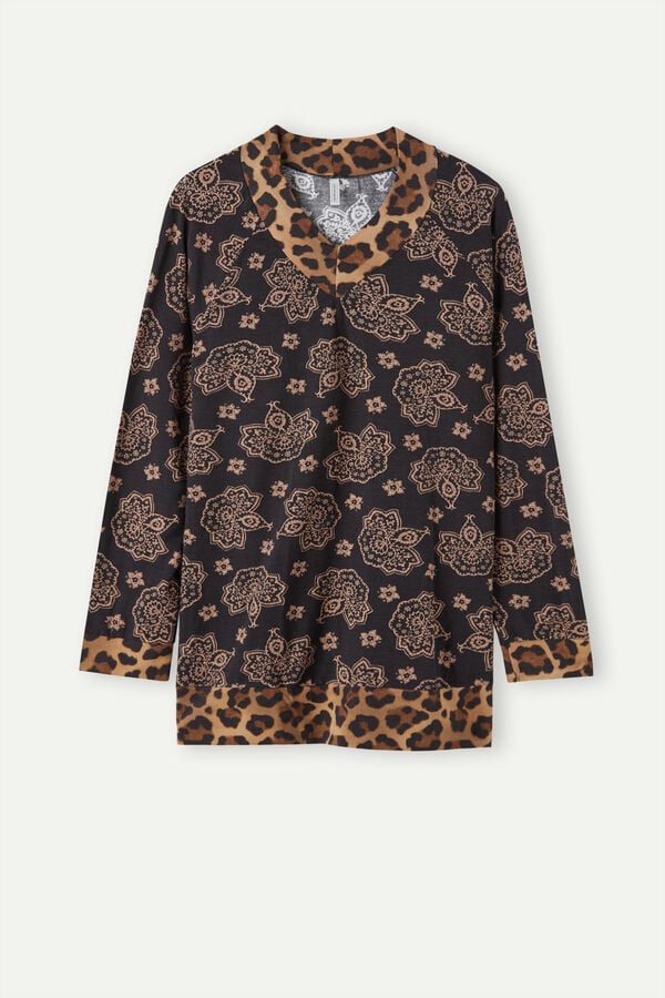 Intimssimi Lady Animalier Long Sleeve Modal Top Print | SGQAV79880