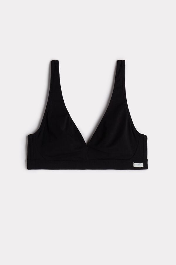 Intimssimi Lara Cotton Triangle Bra Black | SGZDE50110