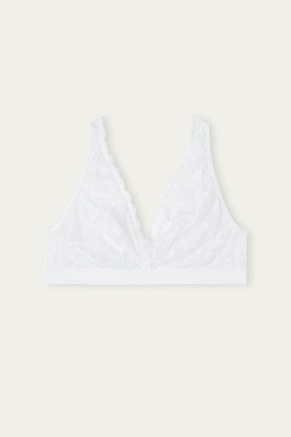 Intimssimi Lara Triangle Bra in Lace White | SGQCS83579