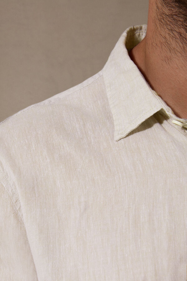 Intimssimi Linen and Cotton Shirt Natural | SGJZR76496