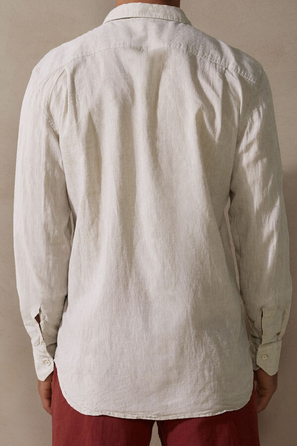 Intimssimi Linen and Cotton Shirt Natural | SGJZR76496