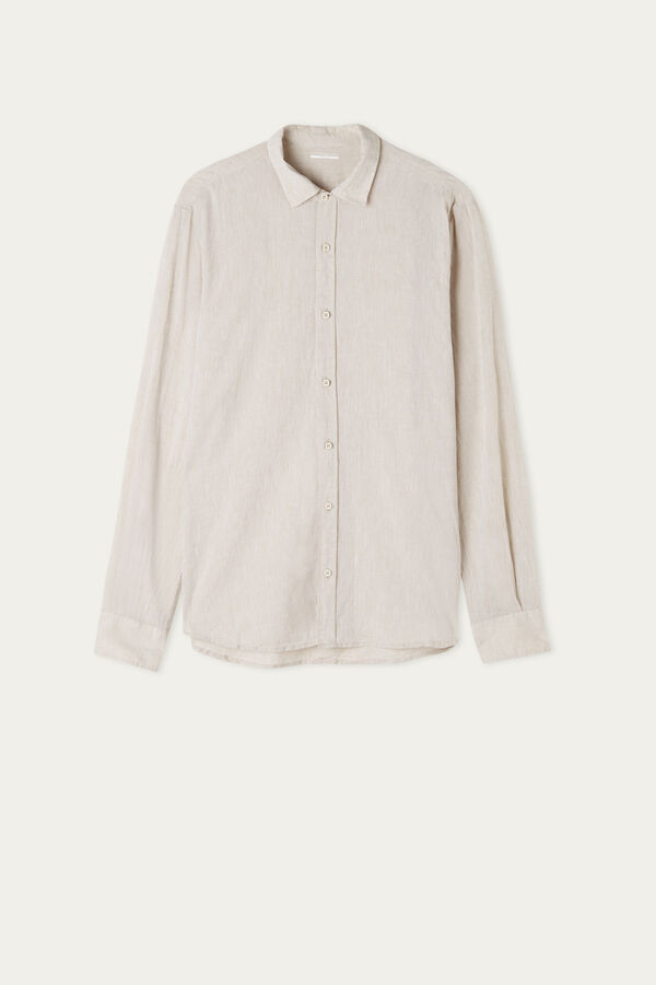 Intimssimi Linen and Cotton Shirt Natural | SGJZR76496