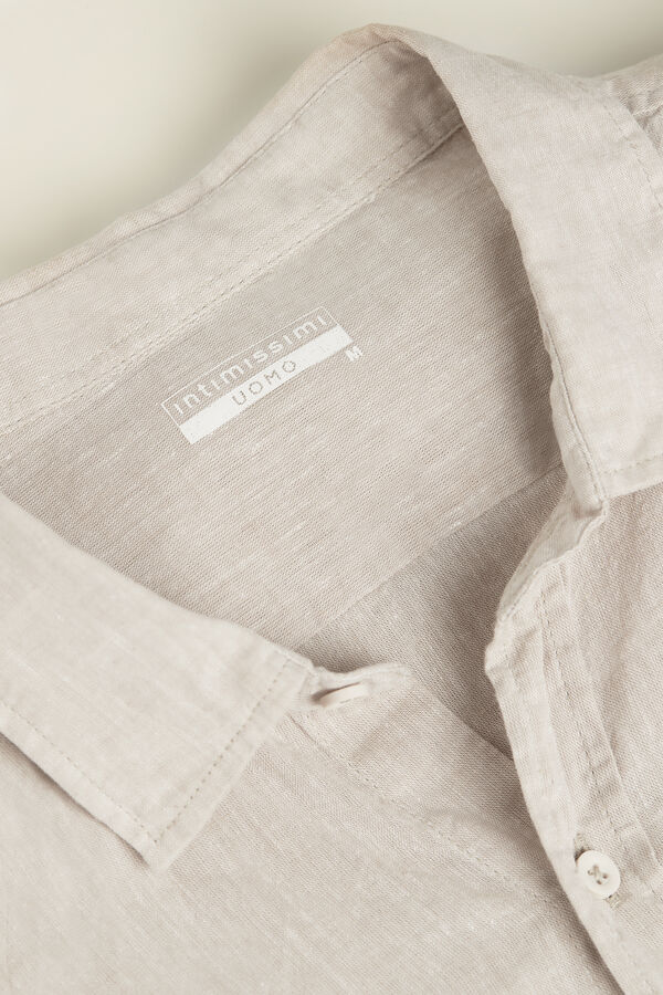 Intimssimi Linen and Cotton Shirt Natural | SGJZR76496