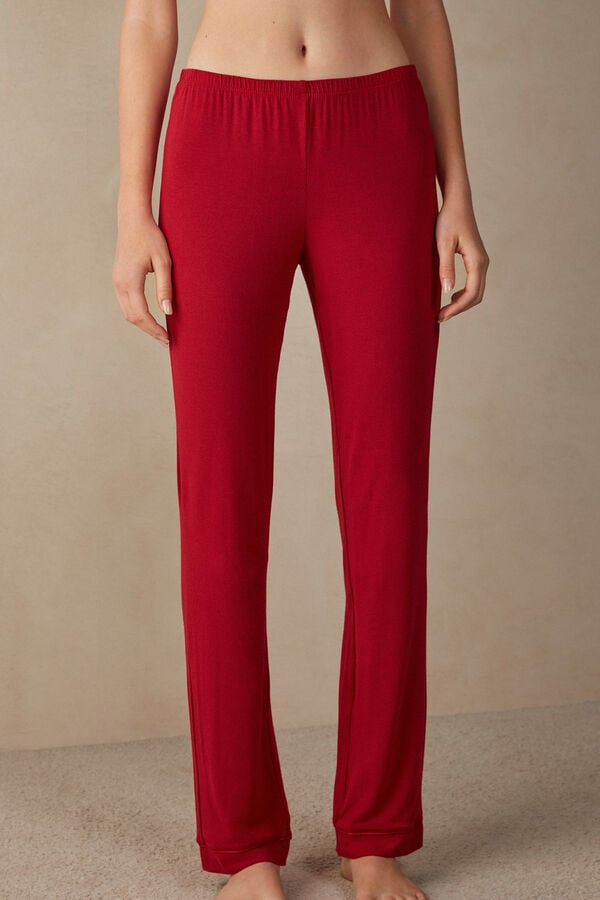 Intimssimi Long Micromodal Trousers Red | USGTG24100