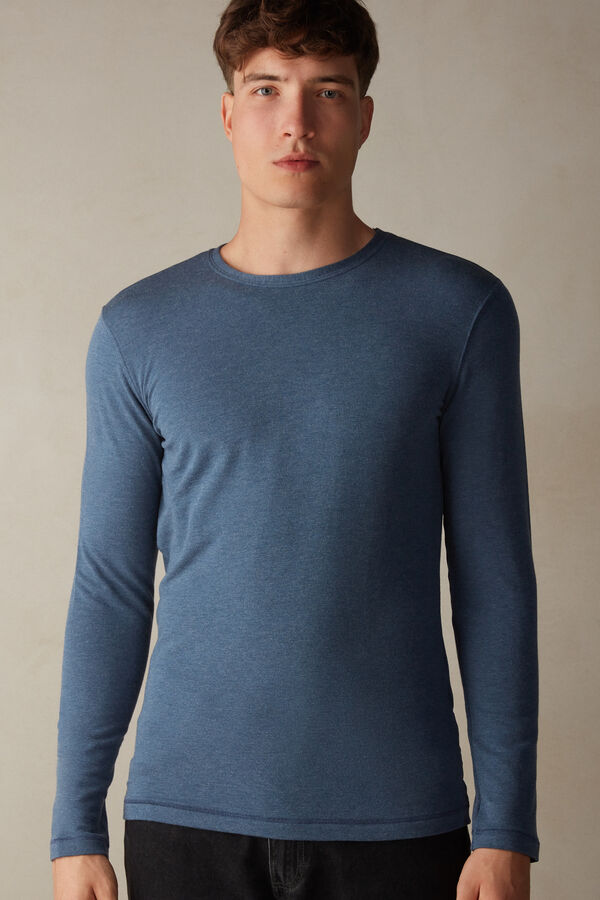 Intimssimi Long-Sleeve Modal-Cashmere Top Blue | BSGSO16631