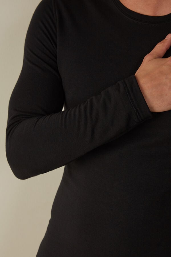 Intimssimi Long-Sleeve Modal-Cashmere Top Black | SGZDE12764