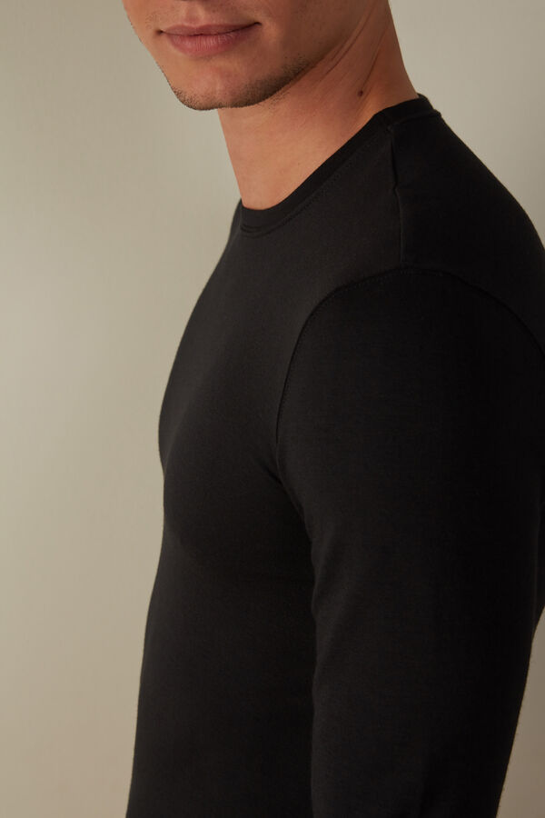 Intimssimi Long-Sleeve Modal-Cashmere Top Black | SGZDE12764