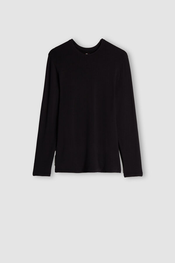 Intimssimi Long-Sleeve Modal-Cashmere Top Black | SGZDE12764