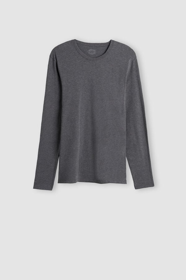 Intimssimi Long-Sleeve Supima® Cotton Top Dark Grey | SGICD89193