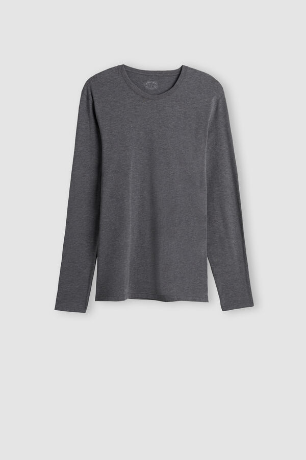 Intimssimi Long-Sleeve Supima® Cotton Top Dark Grey | TSGWZ27603