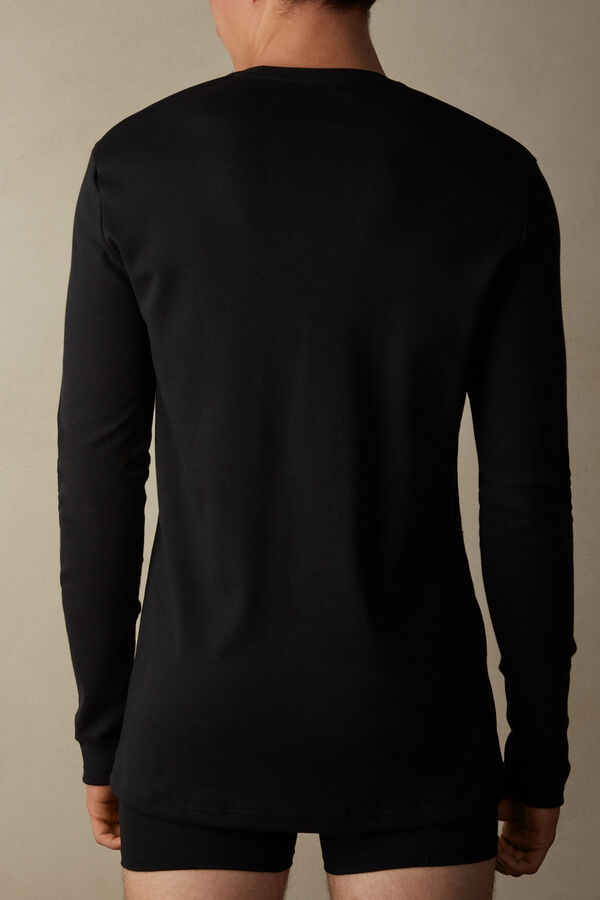 Intimssimi Long Sleeve Top in Warm Cotton Black | FSGUI19904