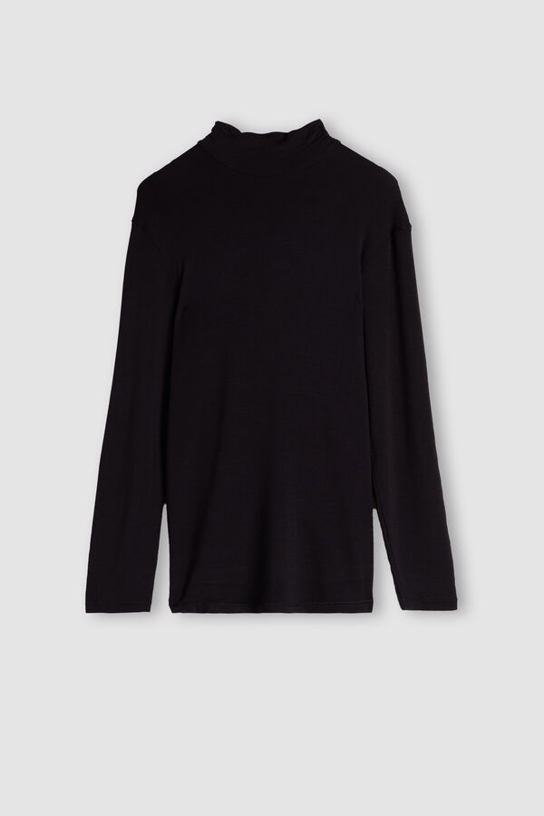 Intimssimi Long-sleeve High-Neck Modal-Cashmere Top Black | LSGSX92139